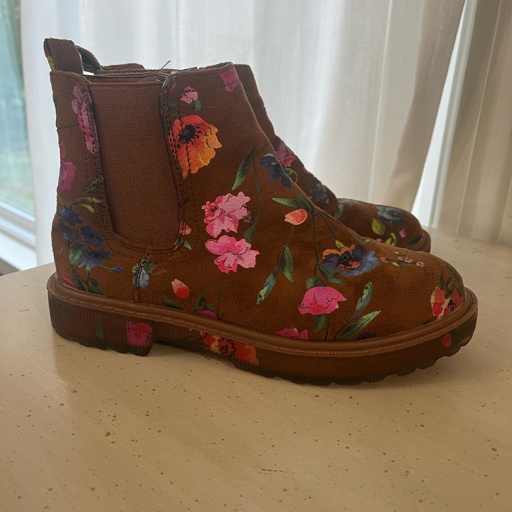 Steve Madden Brown Floral Kids Chelsea Boots
